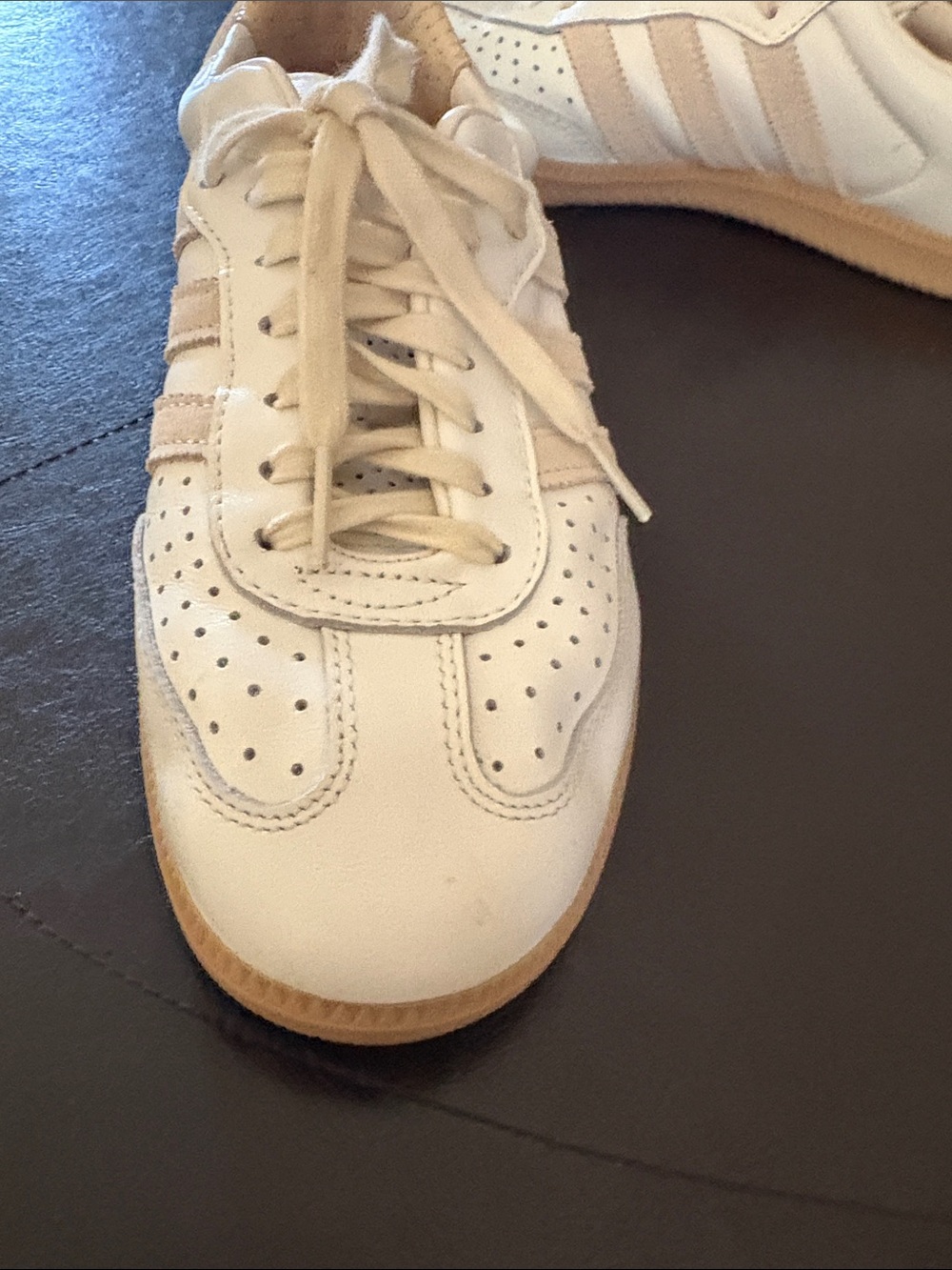 adidas Samba Sneakers in White and Tan - Picture 5 of 5